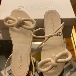 Zimmermann Sculptural Bow Ankle Strap Sandals